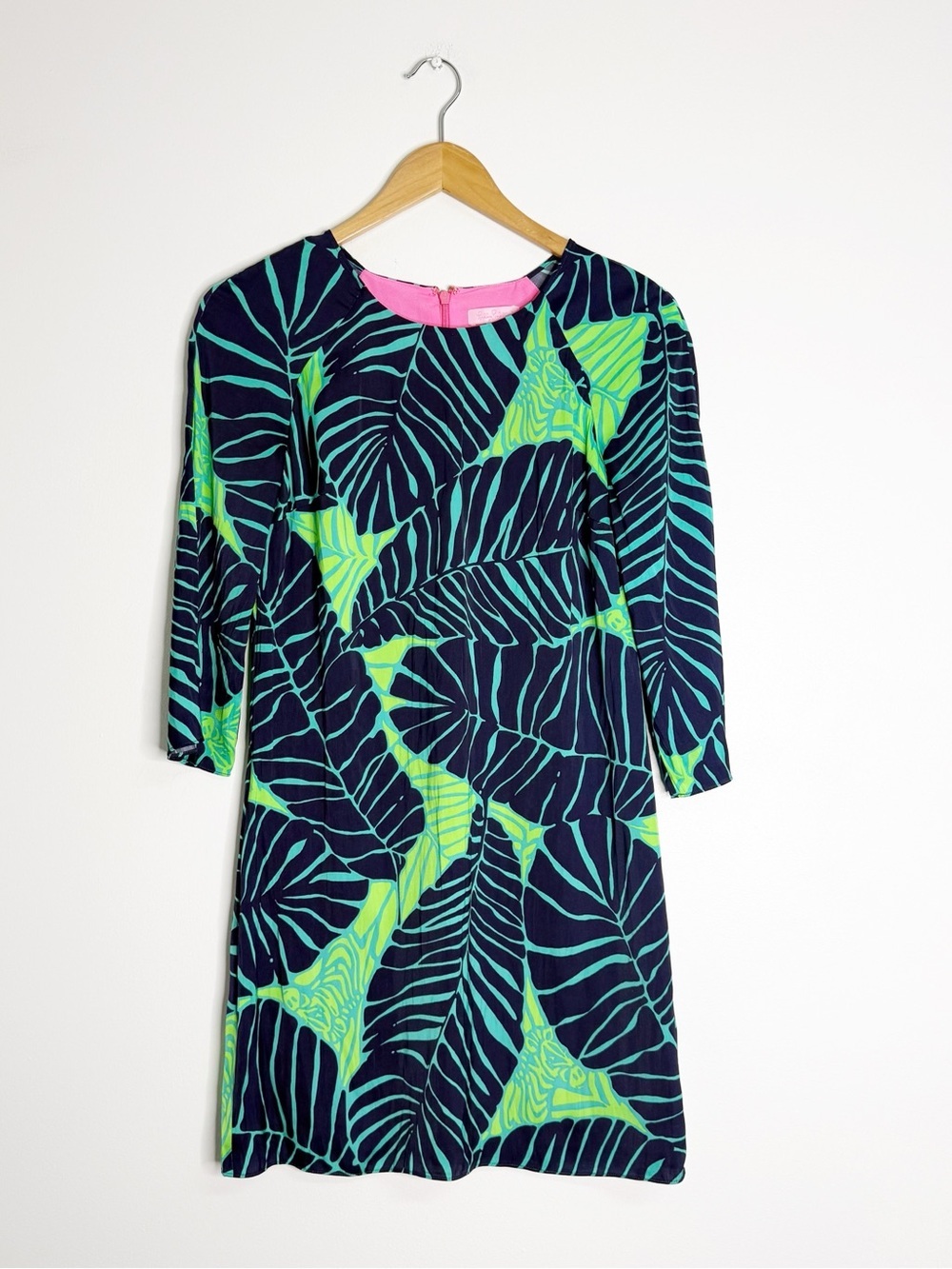 Lilly Pulitzer Carol Shift Dress Under the Palms Green Blue Size 2